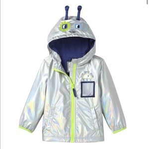 Cat and Jack Toddler Boy’s Silver Alien Windbreaker Jacket